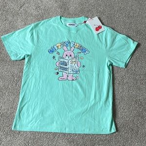 Kirsh witty bunny graphic cotton short sleeve Tshirt, green color, NWT
